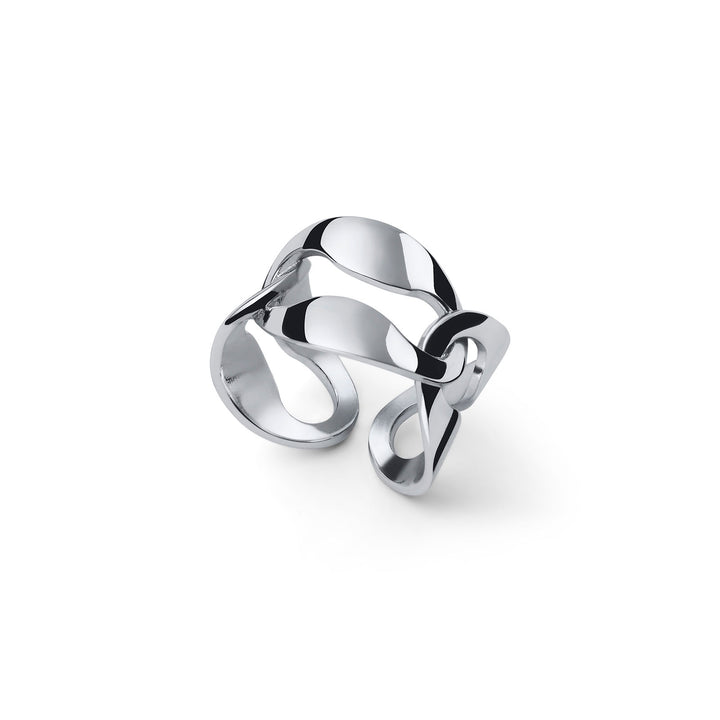UNOAERRE | Anello maglia marina argentata