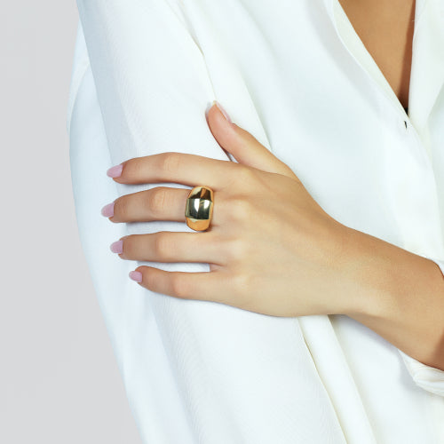 UNOAERRE | Anello a fascia dorato