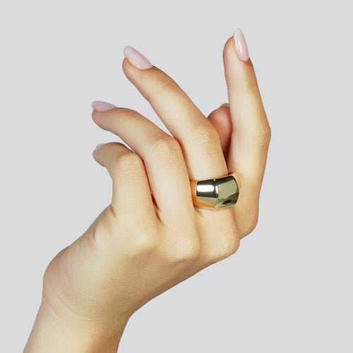 UNOAERRE | Anello a fascia dorato