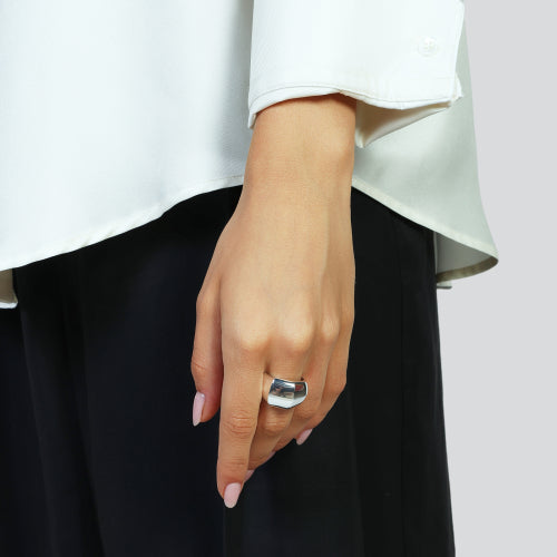 UNOAERRE | Anello a fascia argentato