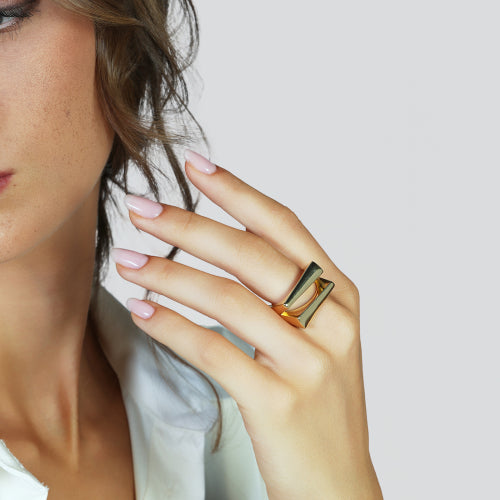 UNOAERRE | Anello design dorato