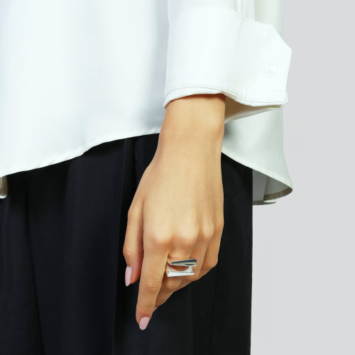 UNOAERRE | Anello design argentato