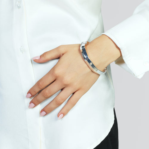 UNOAERRE | Bracciale rigido argentato