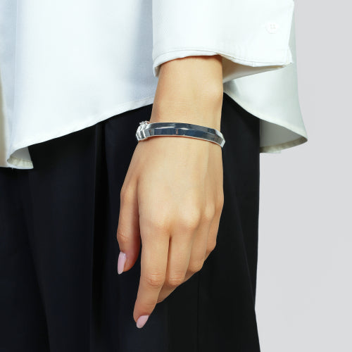 UNOAERRE | Bracciale rigido argentato