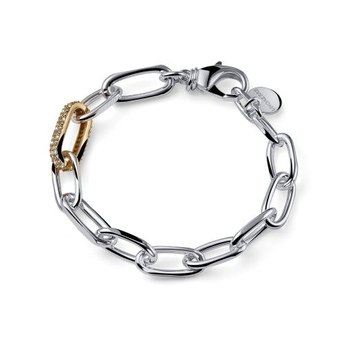 UNOAERRE |Bracciale bicolore con maglia in zirconi