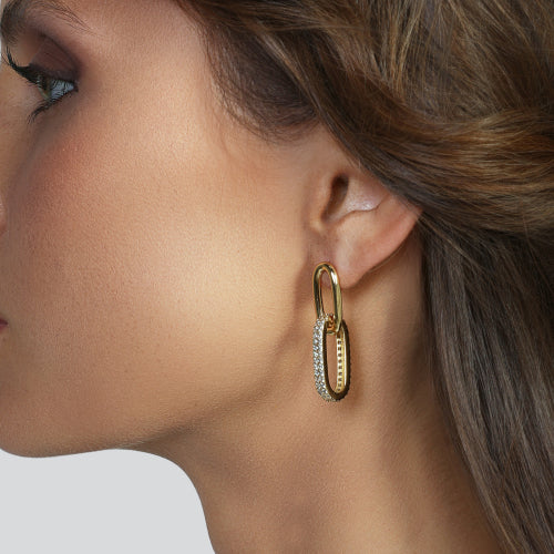 UNOAERRE | Orecchini catena con zirconi