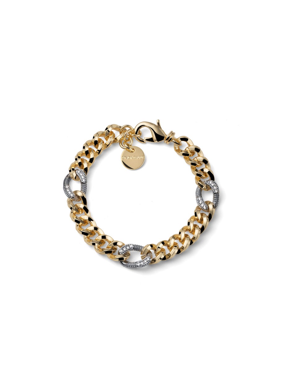 UNOAERRE |Bracciale bicolore grumetta e zirconi