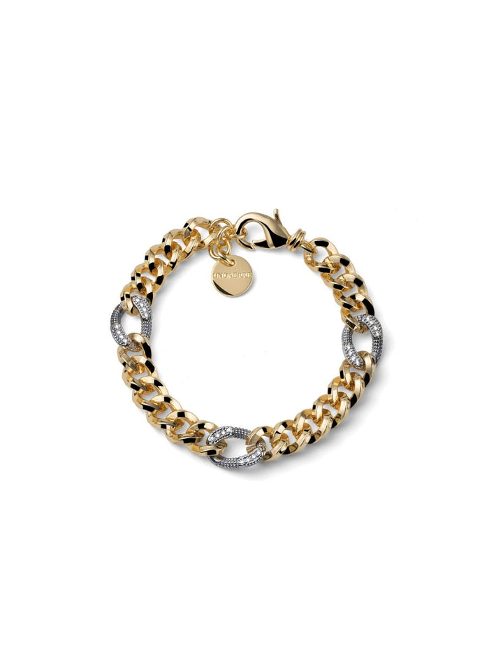 UNOAERRE |Bracciale bicolore grumetta e zirconi