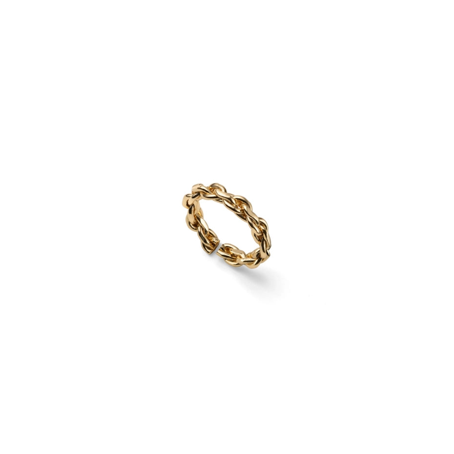 Unoaerre | Anello Dorato a Filo Intrecciato