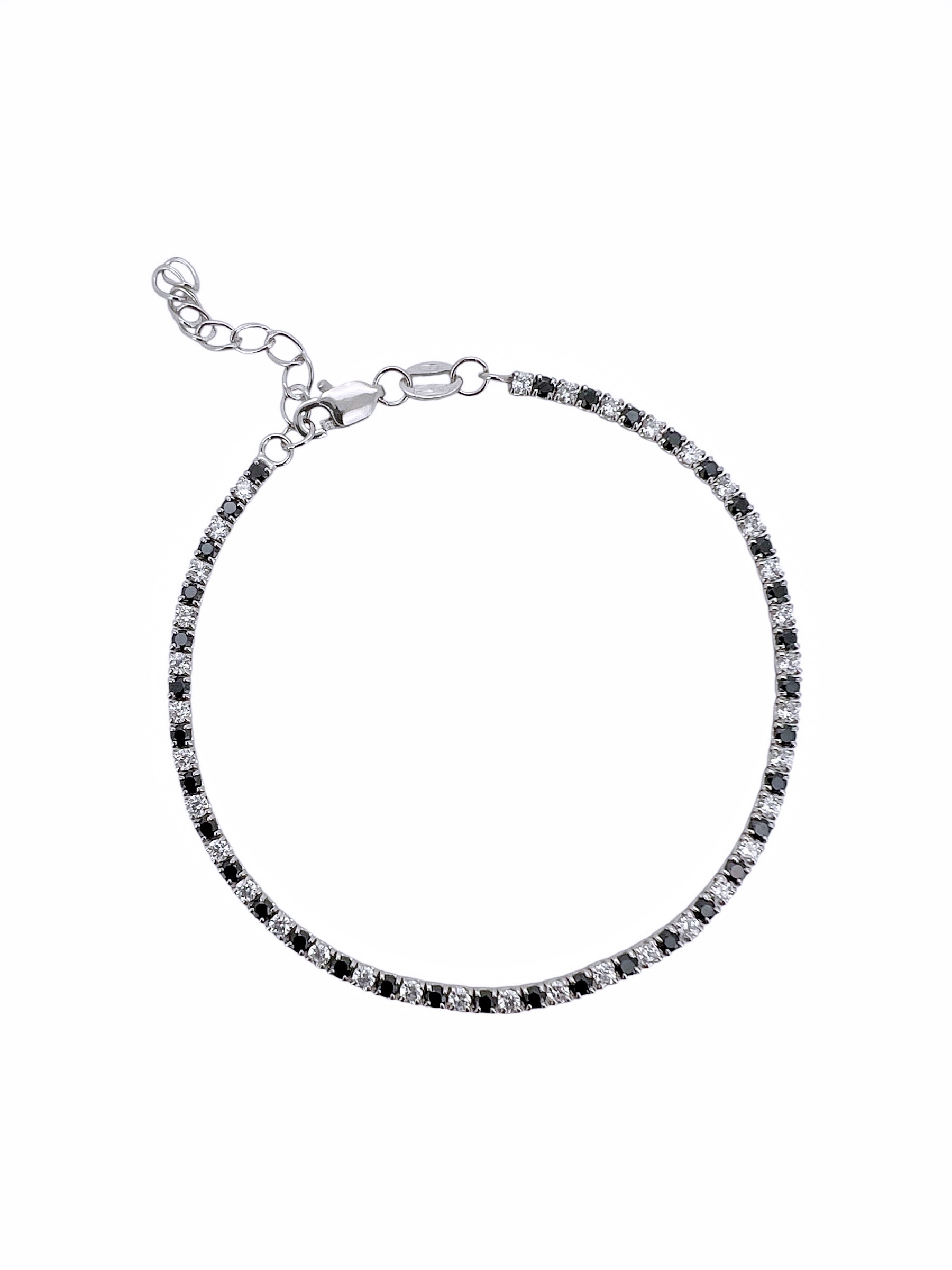 Ellegi Argento | Tennis con pietre alternate