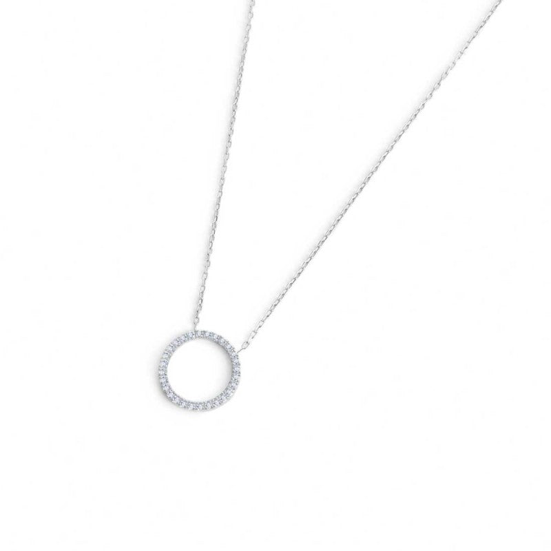 Marlù | Collana cerchio 1,4 cm con zirconi bianchi