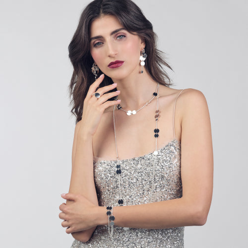 UNOAERRE | Collana lunga Dinamica argentata