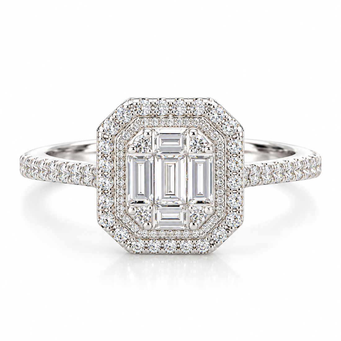 Ellegi Gioielli | Anello in oro bianco con baguette