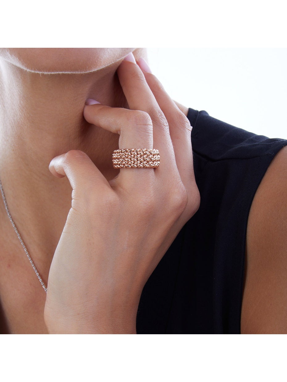 UNOAERRE | Anello Chicco rosa fascia bassa