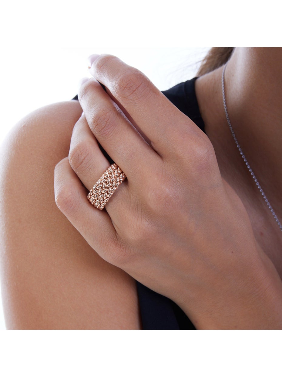 UNOAERRE | Anello Chicco rosa fascia bassa