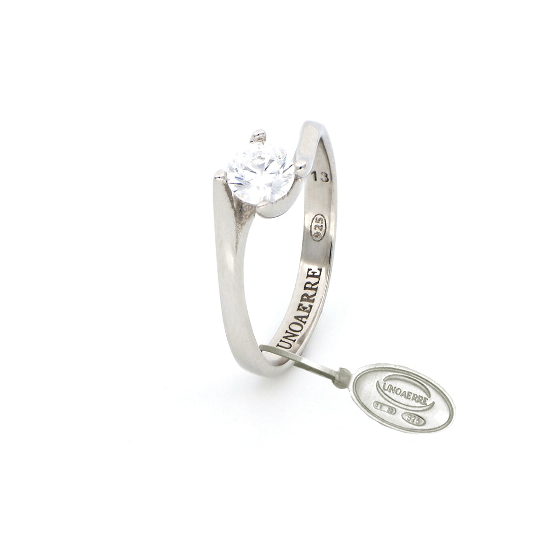 UNOAERRE | Anello solitario in arg.925