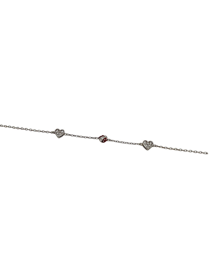 Nanan Bijou | Bracciale cuore e coccinella in argento 925