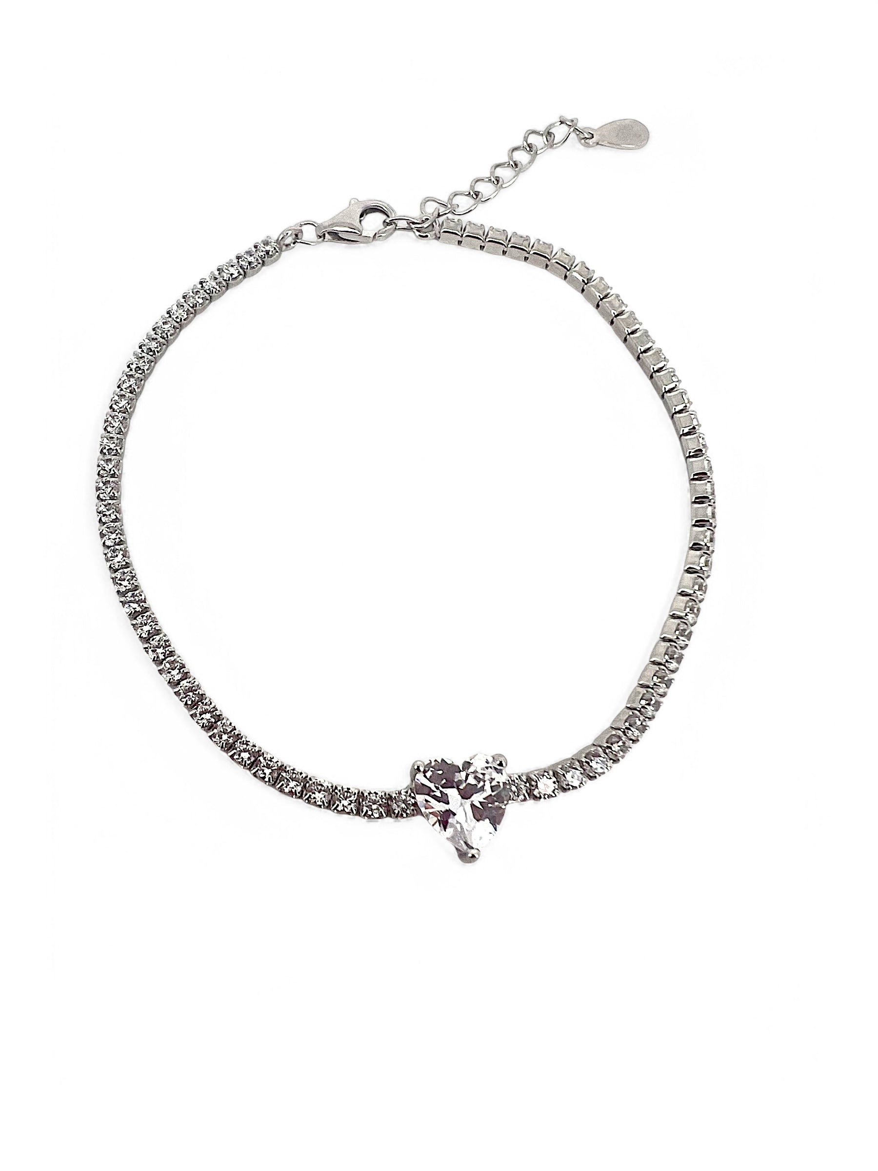Ellegi Argento | Bracciale tennis con cuore