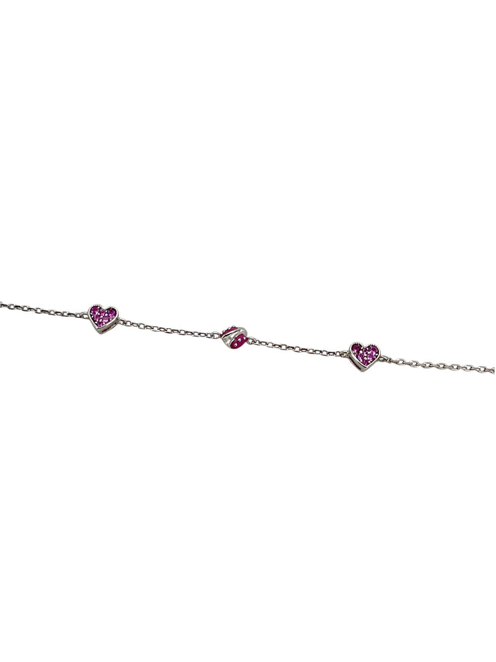 Nanan Bijou | Bracciale cuore e coccinella in argento 925
