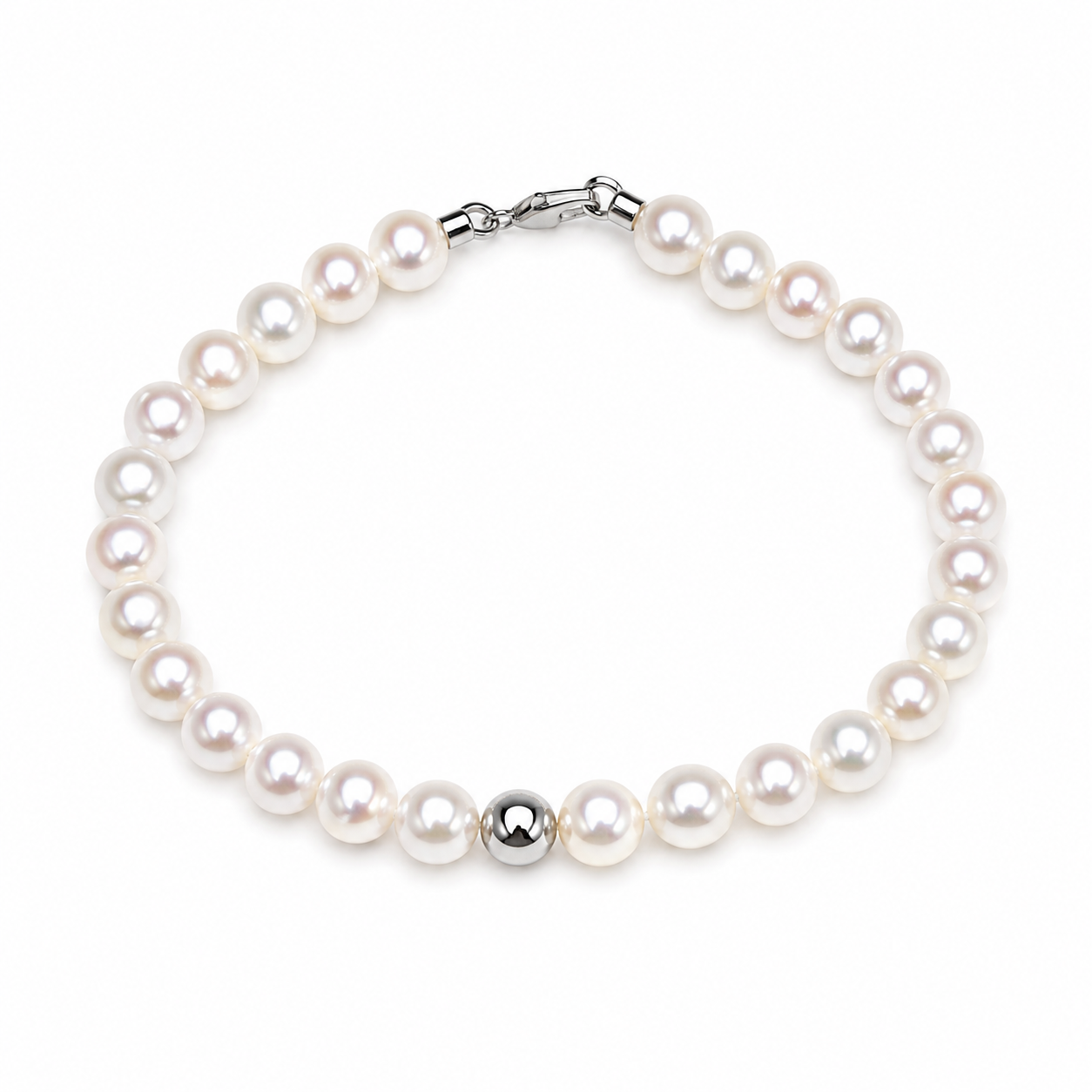 Ellegi Gioielli | Bracciale di perle con sfera liscia in oro