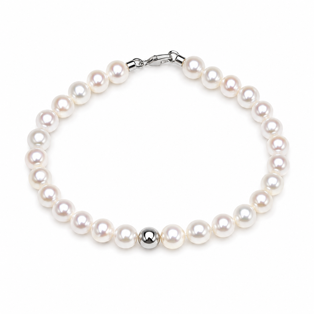Ellegi Gioielli | Bracciale di perle con sfera liscia in oro