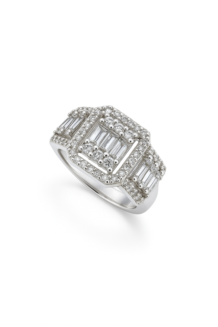 Ellegi Argento | Anello Trilogy con baguette