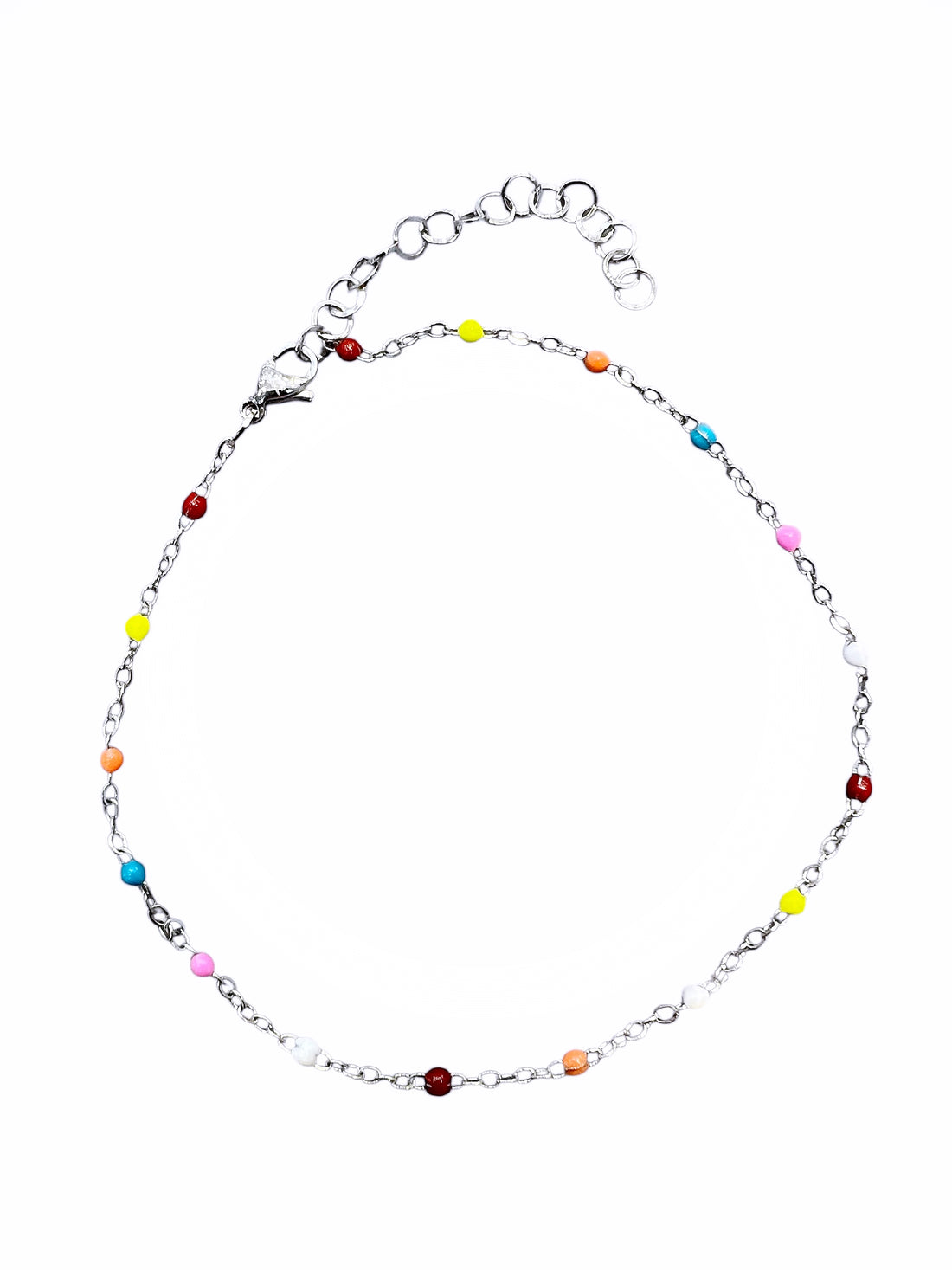 Ellegi Bijoux | Cavigliera con sfere multicolor in acciaio