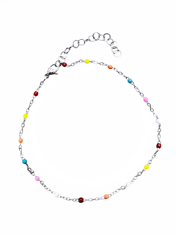 Ellegi Bijoux | Cavigliera con sfere multicolor in acciaio