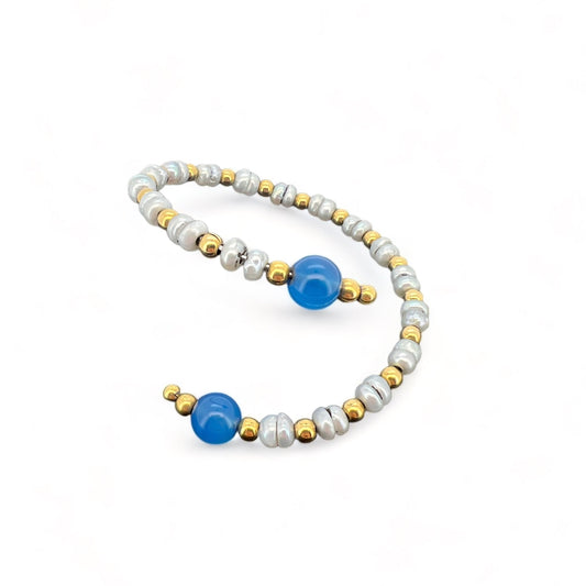 Ellegi Gioielli | Bracciale flessibile con perline e sfere in oro giallo