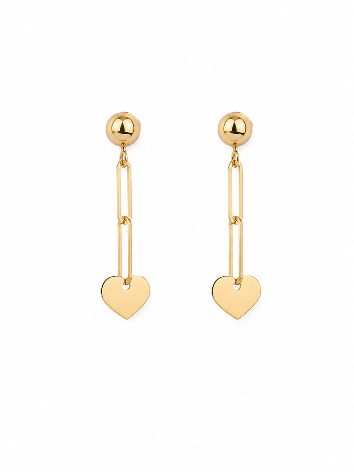 Linea Gold | Orecchini pendenti con cuori