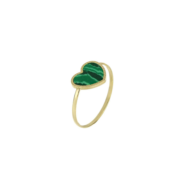 iGold | Anello cuore verde in oro 9 kt