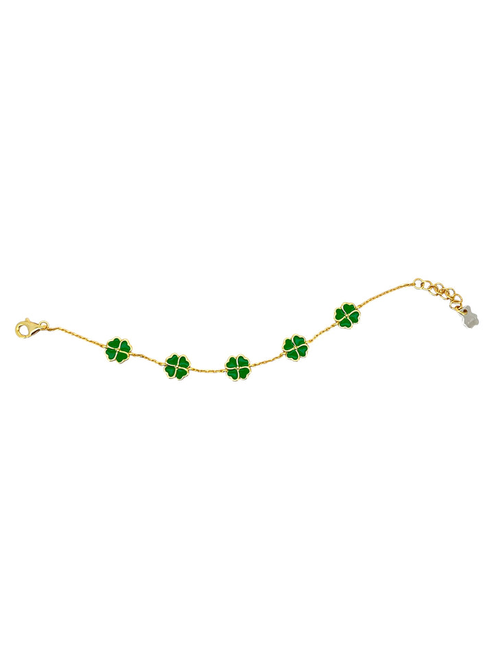 Nanan Bijou | Bracciale con 5 quadrifogli in argento 925