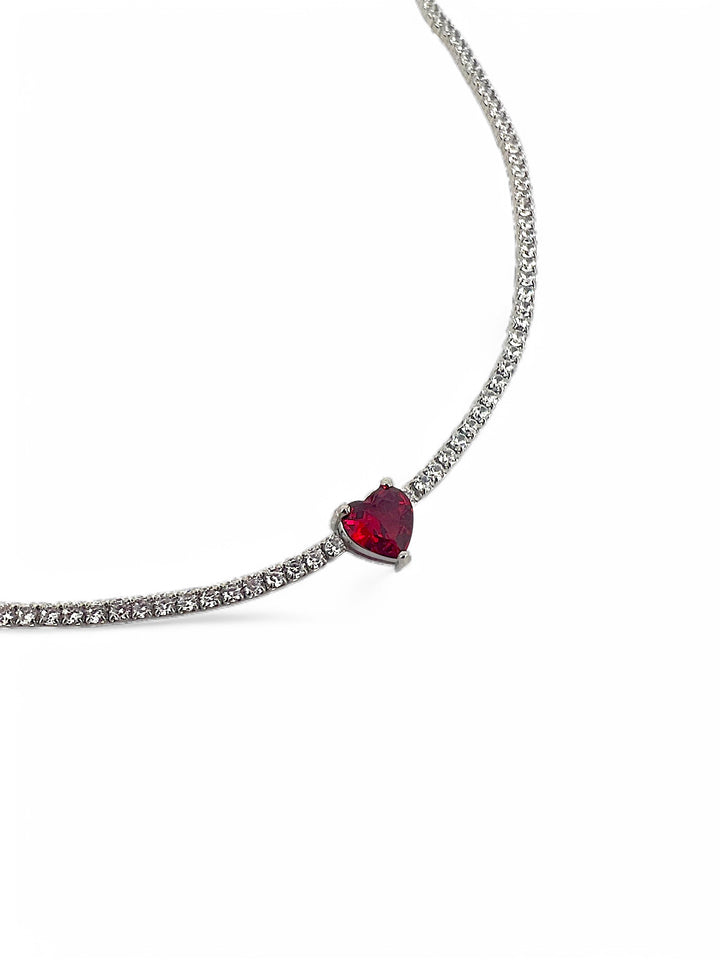 Ellegi Argento | Collana tennis con cuore