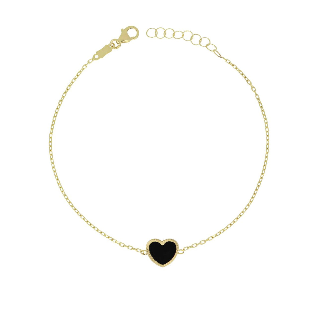 iGold | Bracciale in oro 9kt con cuore nero
