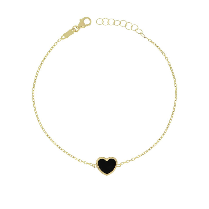 iGold | Bracciale in oro 9kt con cuore nero