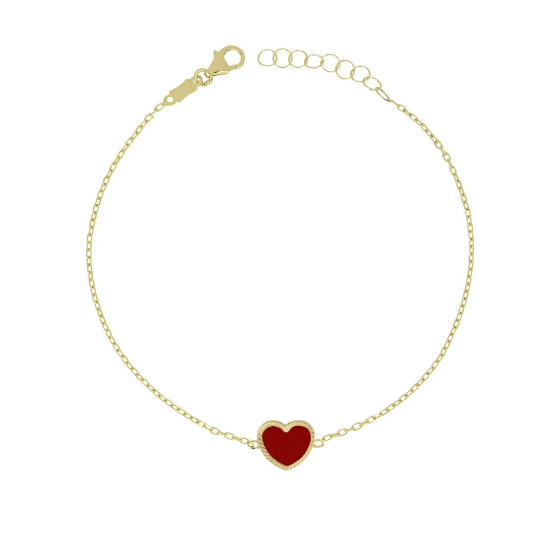 iGold | Bracciale in oro 9kt con cuore rosso