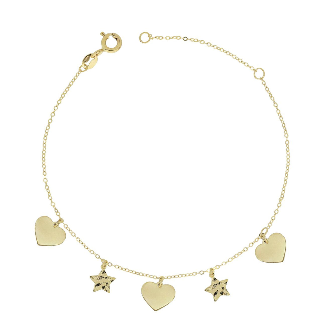 iGold | Bracciale in oro 9kt con cuori e stelle