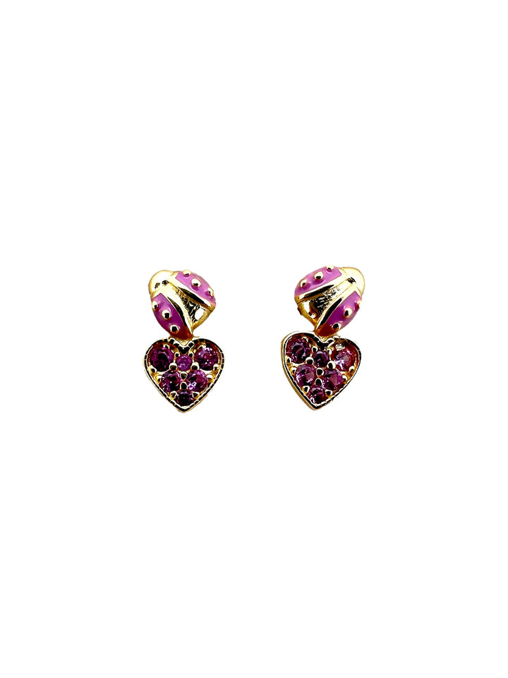 Nanan Bijou | Orecchini cuore e coccinella in argento 925