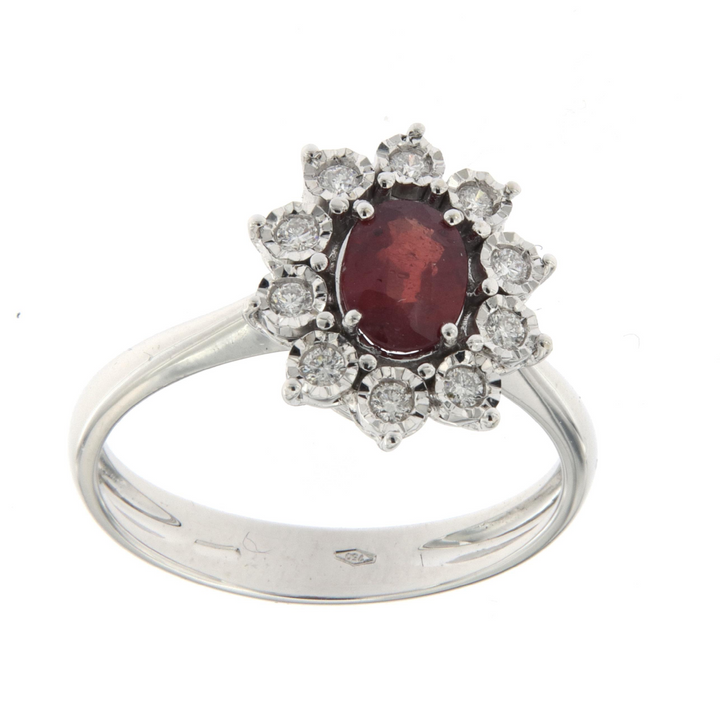 Gioielli del Sole | Anello con diamanti e rubino