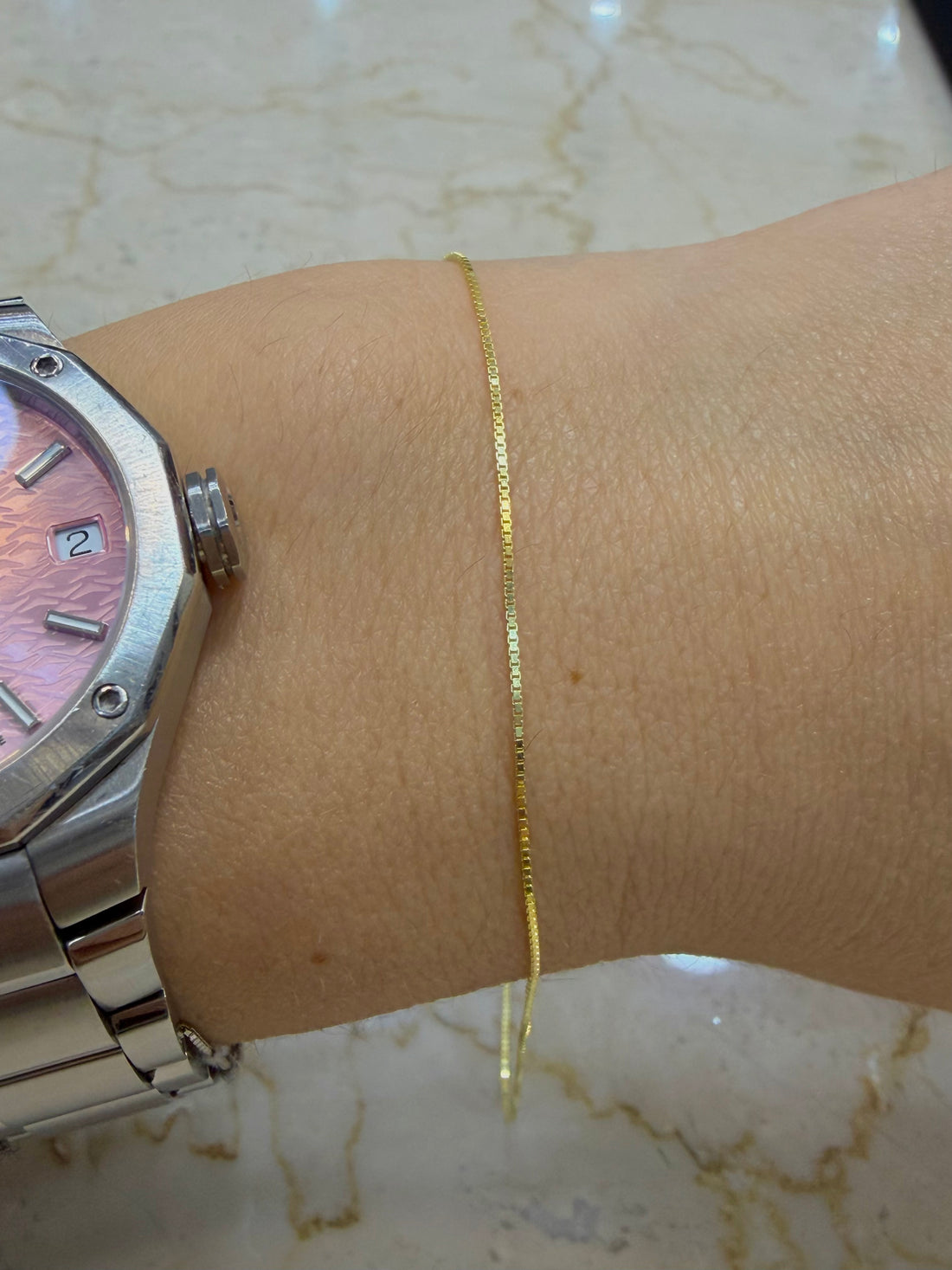 Ellegi Argento | Bracciale saldato maglia veneziana dorata