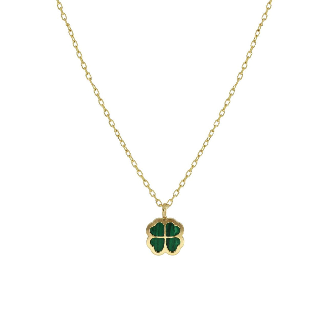 iGold | Collana in oro 9 kt con quadrifoglio verde