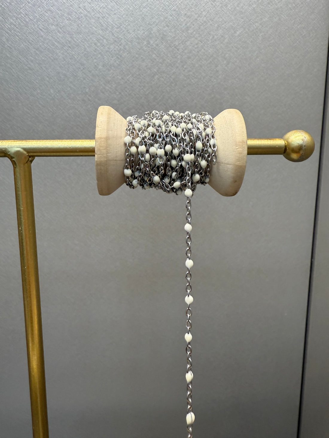 Ellegi Bijoux | Bracciale saldato maglia con sfere bianche