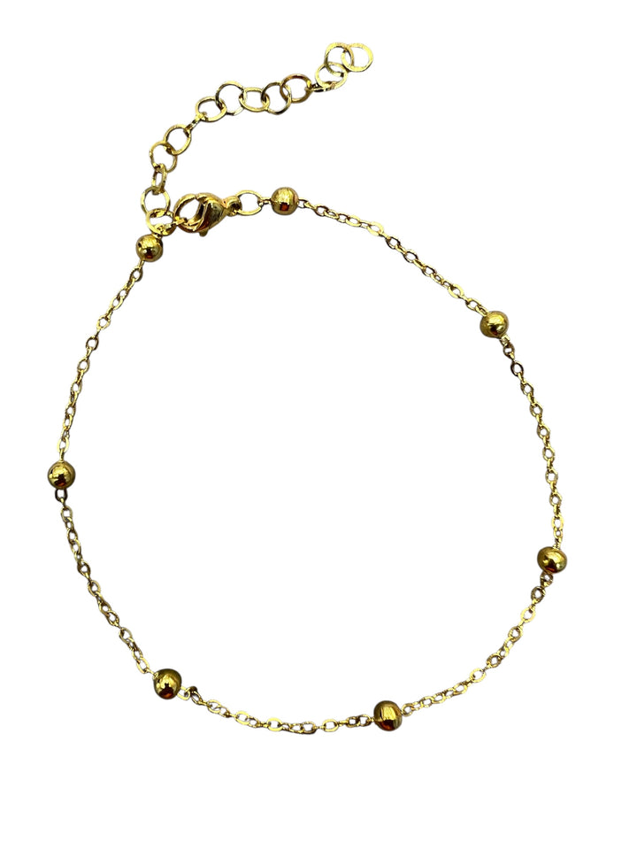 Ellegi Bijoux | Cavigliera con sfere in acciaio dorato