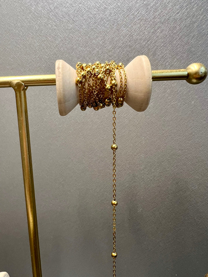 Ellegi Bijoux | Bracciale saldato maglia con sfere dorata