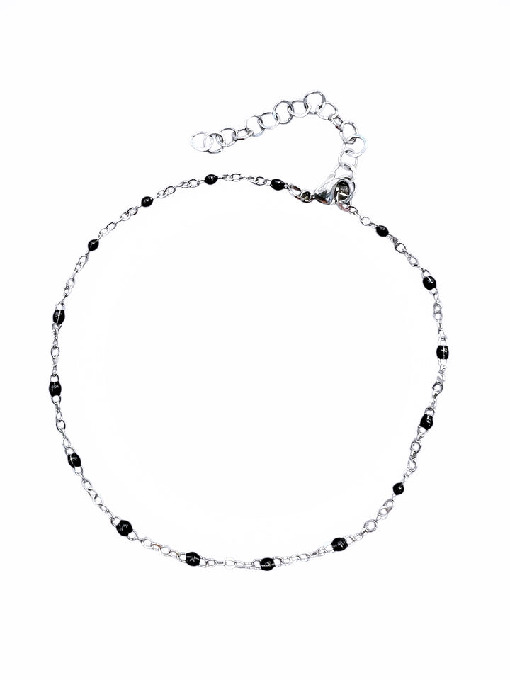 Ellegi Bijoux | Cavigliera con sfere nere in acciaio