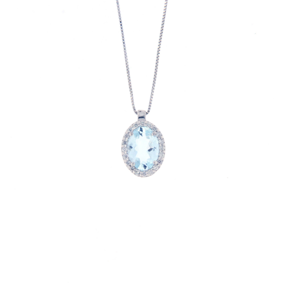 Gioielli del Sole | Collana con diamanti e acquamarina