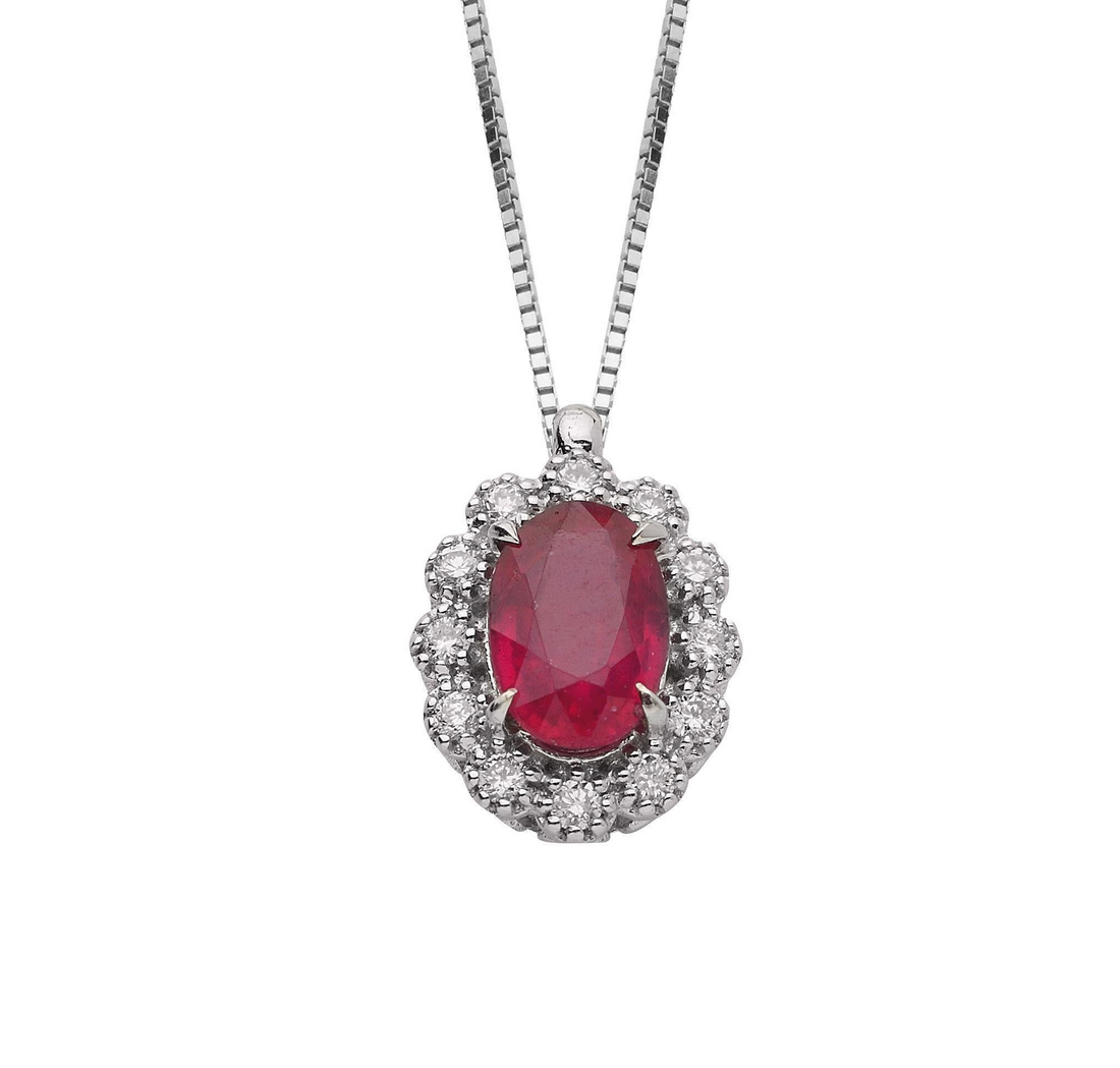 Gioielli del Sole | Collana con diamanti e rubino