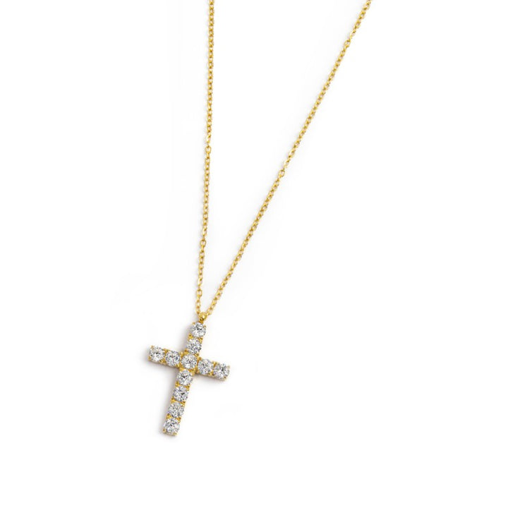 Marlù | Collana croce pendente 2,6 cm con zirconi