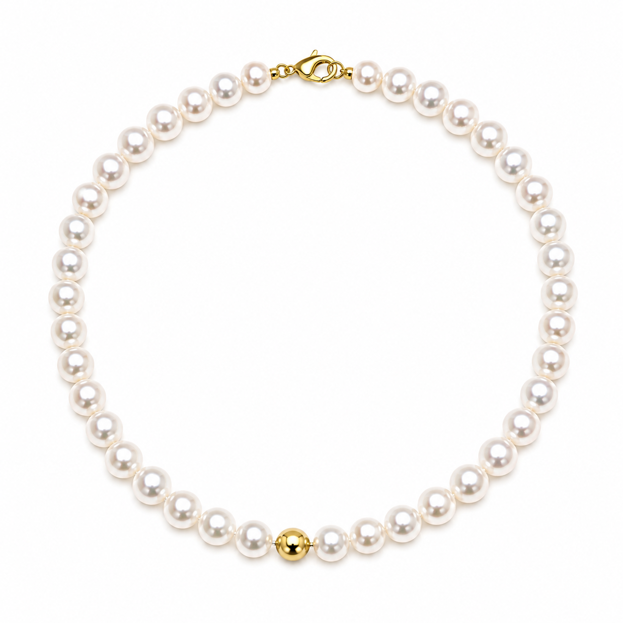 Ellegi Gioielli | Collana di perle con sfera liscia in oro
