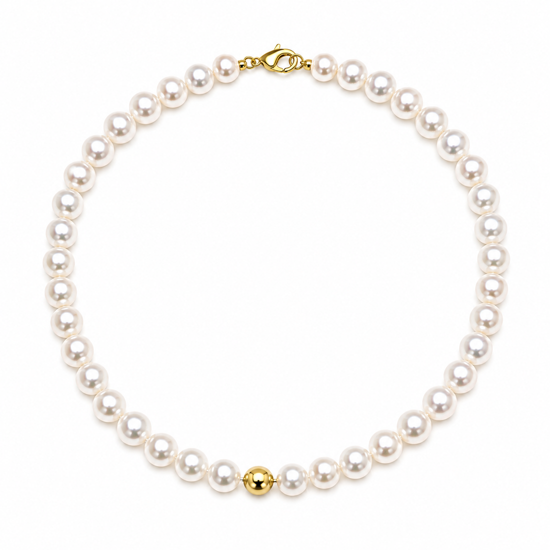 Ellegi Gioielli | Collana di perle con sfera liscia in oro